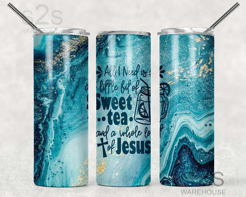 Tumbler Transfer - Geode Sweet Tea and Jesus 12