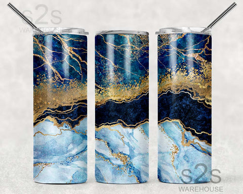 Tumbler Transfer - Geode Blue 16