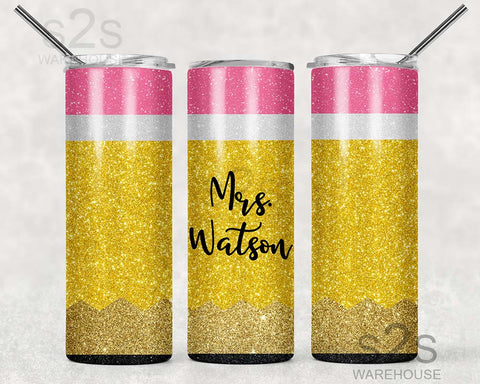 Tumbler Transfer - Pencil Glitter 241