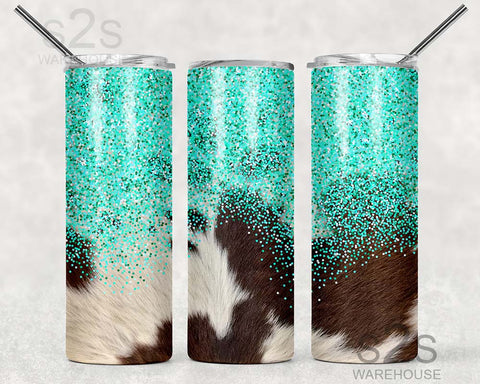 Tumbler Transfer - Cow Hide Glitter 246