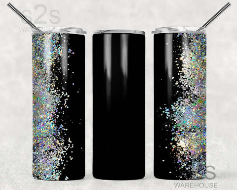 Tumbler Transfer - Glitter Black 363