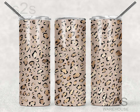 Tumbler Transfer - Gold Leopard