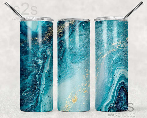 Tumbler Transfer - Geode Aqua 3