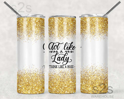 Tumbler Transfer - Gold Glitter Boss Lady