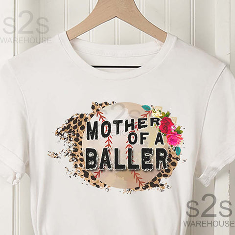 Floral Mother Of Baller Baseball