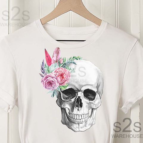 Skull Floral Alone