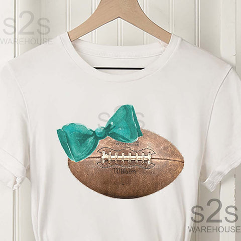 Teal Bow Football