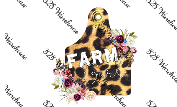 Farm Girl Cow Tag