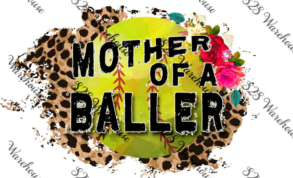 Floral Mother Of Baller Softball