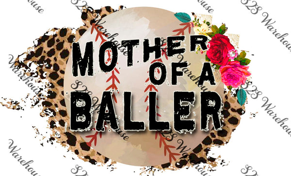 Floral Mother Of Baller Baseball