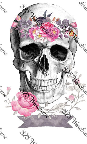 Floral Skull Halo Banner